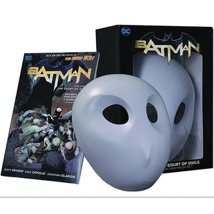英文原版 DC 蝙蝠侠：猫头鹰法庭面具和书籍套装 Batman: The Court of Owls Mask and Book Set 漫画故事系列小说 周边