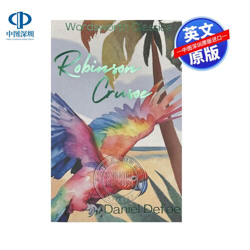 现货英文原版 鲁滨逊漂流记 世界经典文学名著小说 青少年推荐课外读物 Robinson Crusoe (Wordsworth Classics) 丹尼尔笛福