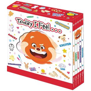 英文原版 青春变形记5册套装 触摸书 迪士尼皮克斯动画电影 周边书 Disney/Pixar Turning Red 小美的大情怀小盒子