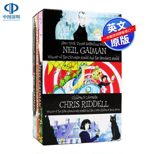 Gaiman Riddell 英文原版 Neil 鬼妈妈 尼尔盖曼3册套装 坟场之书 小说 Set Box Chris 爸爸去哪儿了进口书籍正版 青少年读物