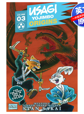 英文原版 兔子武士起源3 Usagi Yojimbo Origins, Vol. 3 彩色漫画 流浪者之路 兔子浪人宫本兔 Stan Sakai 进口漫画书 周边