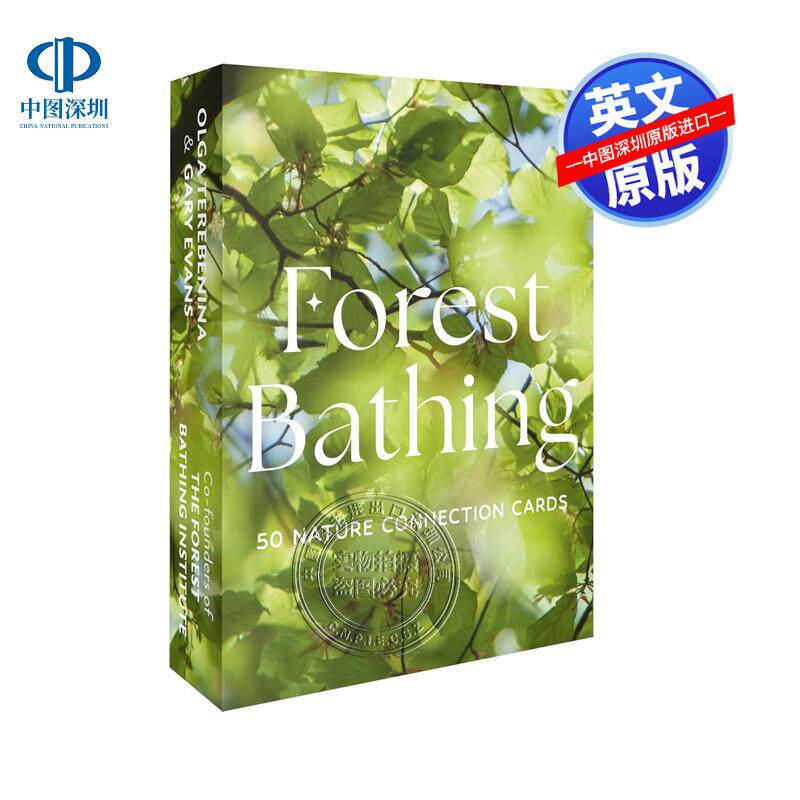 预售英文原版 沐浴森林 50张精美的自然森林主题卡片盒装附指南书 Forest Bathing 50 nature connection cards