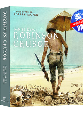 英文原版 鲁滨逊漂流记 精装插图版绘本 罗伯特英潘经典名著插画系列 Robinson Crusoe : Robert Ingpen 儿童青少年文学小说