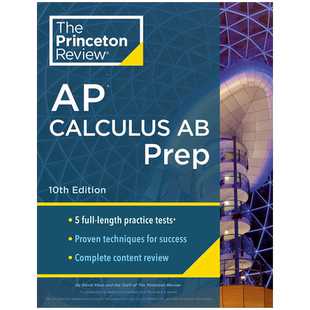 现货英文原版 普林斯顿评论AP微积分AB预备课程 Princeton Review AP Calculus AB Prep, 2024 测试+回顾+技巧 进口英文正版书籍