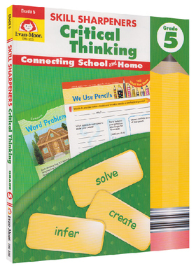 英文原版 美国加州小学生教材 国外进口练习册 5年级 Skill Sharpeners Critical Thinking Grade 5 批判性思维 Eva 正版