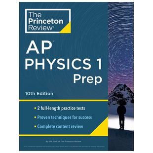 现货英文原版 普林斯顿评论AP物理1准备 Princeton Review AP Physics 1 Prep, 2024 测试+内容回顾+答题技巧 备考指南