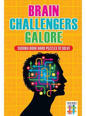 【预售 按需印刷】英文原版 Brain Challengers Galore | Sudoku Book Hard Puzzles to Solve进口原版正版书籍