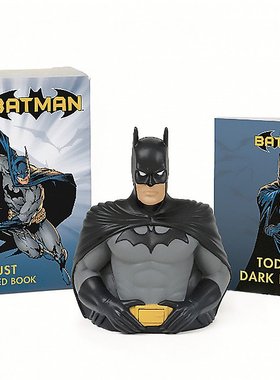 英文原版 蝙蝠侠 发声半身手办 插画书 英文原版 Batman: Talking Bust and Illustrated Book DC漫画 周边 布鲁斯·韦恩