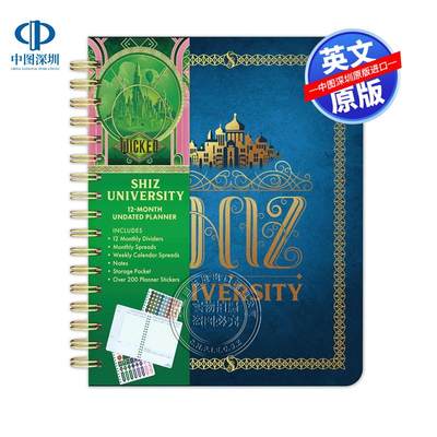 预售英文原版 魔法坏女巫 西兹大学12个月计划记事本 Wicked: Shiz University 12-Month Undated Planner 笔记规划本
