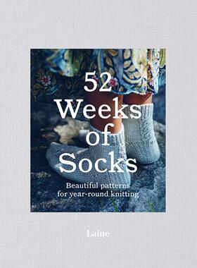 英文原版 52周袜子 每周手工编织美丽图案袜子指南艺术书 52 Weeks of Socks 针织指南画册