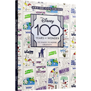 英文原版 迪士尼100周年涂色书 着色艺术填色书 Disney 100 Years of Wonder 迪士尼百年奇迹 Art of Coloring