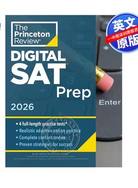 现货英文原版 普林斯顿评论数字SAT备考指南2026年版 Princeton Review Digital SAT Prep, 2026