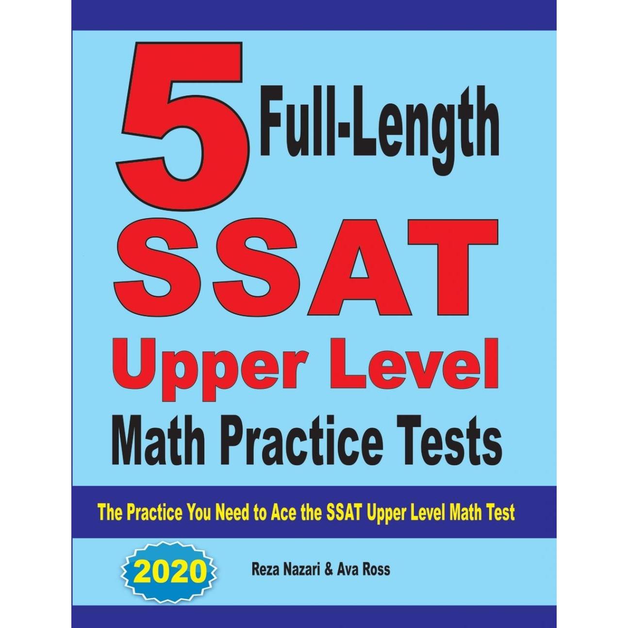 【预售 按需印刷】英文原版 5套完整的SSAT高级数学模拟测试 5 Full-Length SSAT Upper Level Math Practice Tests 进口原版正版