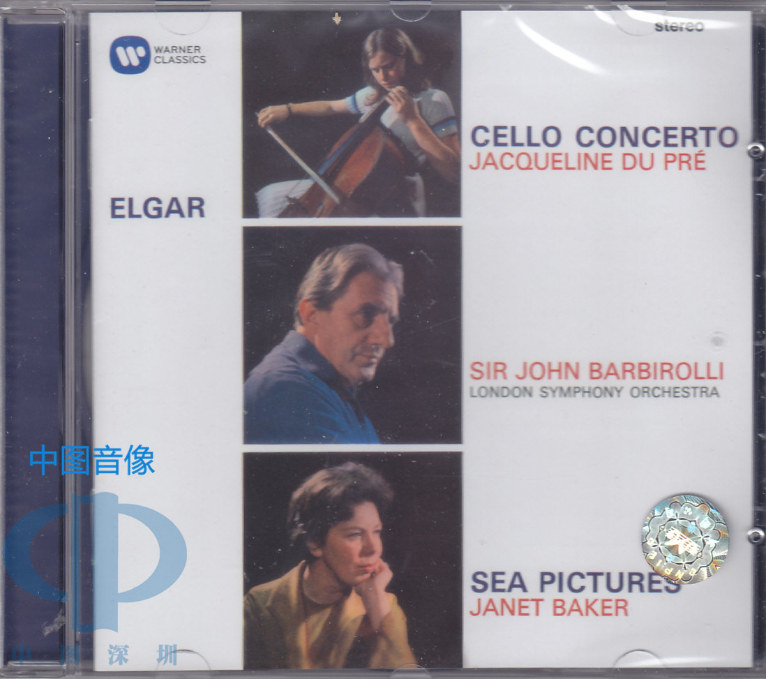【中图音像】华纳 埃尔加 大协 海景 安乐乡序曲 杜普蕾 46076000