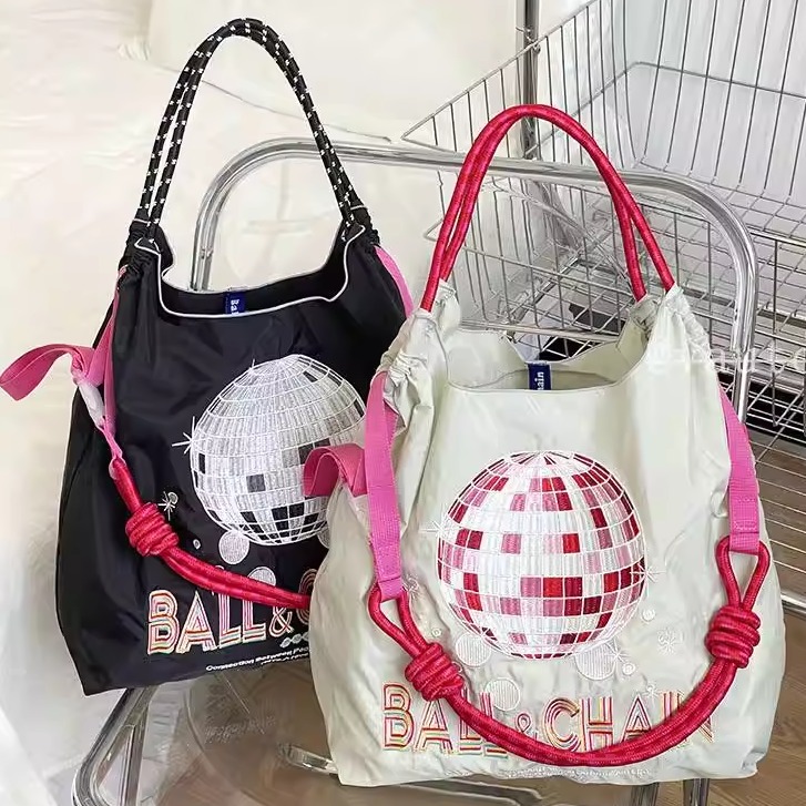 日本代购ballchain新款环保托特包刺绣购物袋百搭旅游单肩包包女