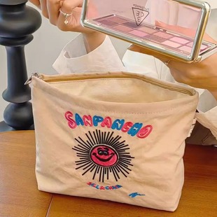 日本代购ballchain刺绣防水化妆包2025夏便携式内胆护肤品收纳包