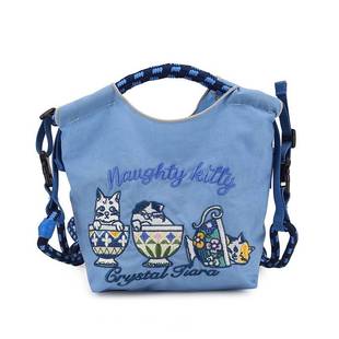 日本代购ballchain刺绣购物袋mini手提手机包休闲迷你斜挎小包包