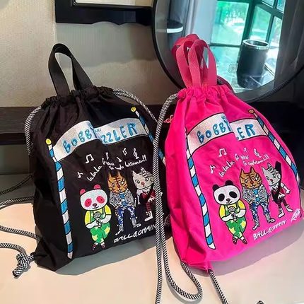 日本代购ballchain双肩包女刺绣背包轻便登山电脑包旅游行折叠包