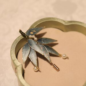 绒花胸针古风汉服手工珍珠别针