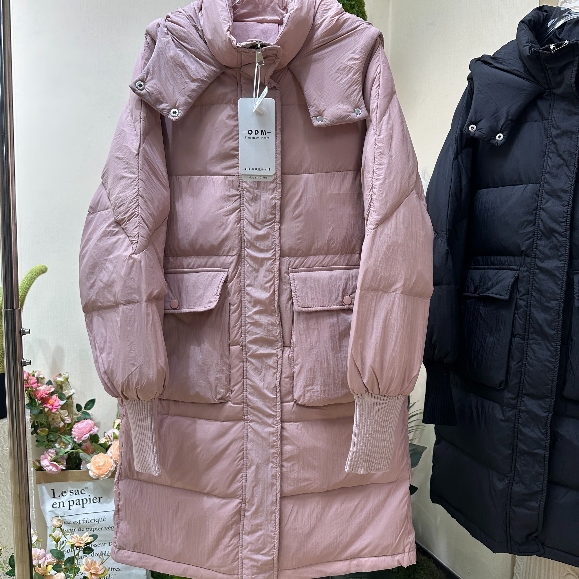 韩版中长款羽绒服女连帽宽松加厚羽绒服