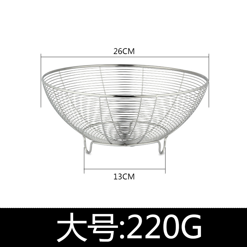 厨房不锈钢水果篮水果盘洗菜盆果蔬筛子圆形蔬菜篮沥水篮子洗菜筐