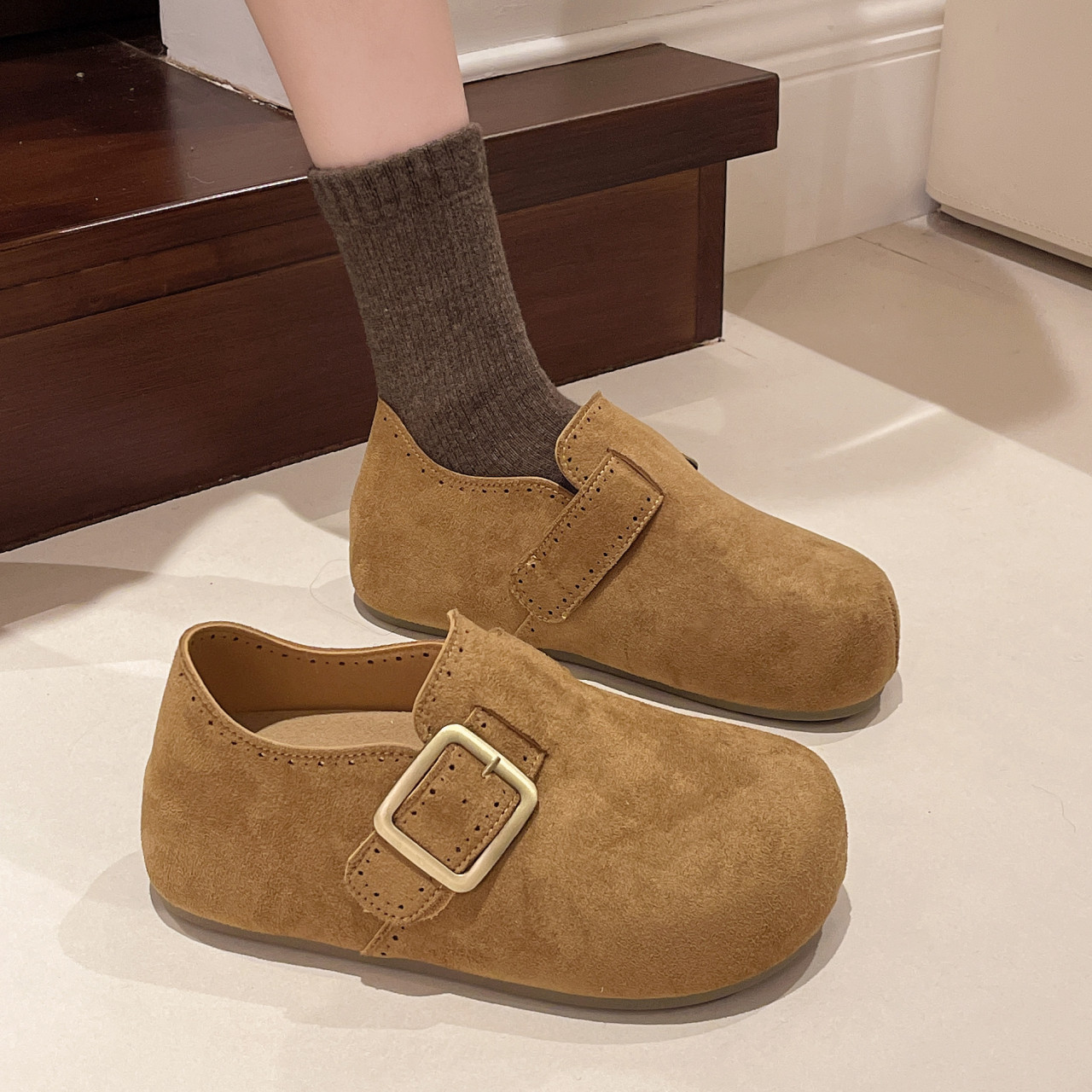 扣带一脚蹬圆包头单鞋懒人大头休闲勃肯女鞋2026春季新款百搭增高,女鞋,勃肯鞋/软木鞋,淘宝优惠券,粉丝福利购,淘宝优惠卷