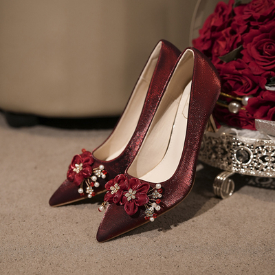 秀禾婚礼喜庆礼服鞋年会宴会礼鞋