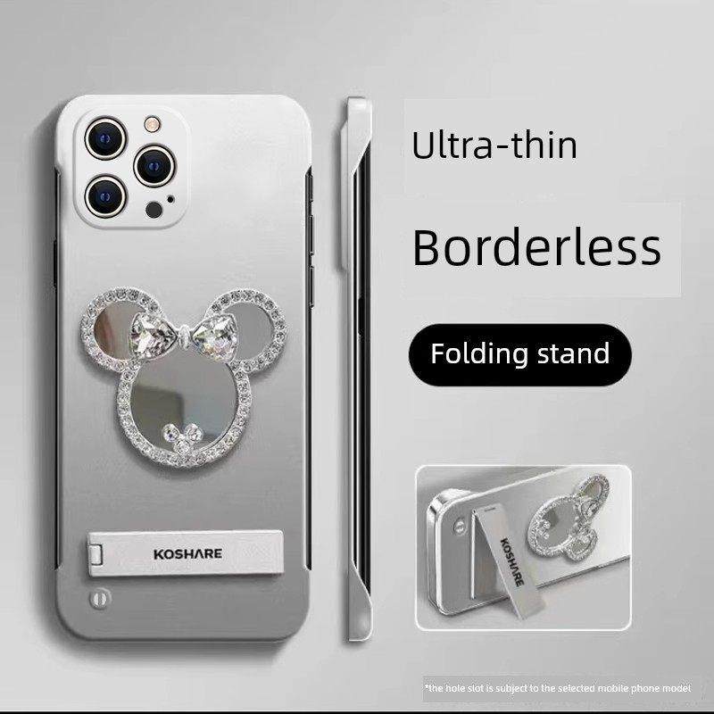 适用于Apple 15Promax手机壳iPhone 14新款米奇化妆镜Ip13高端全包12防摔简易壳专用硅胶无边框11托架女性保