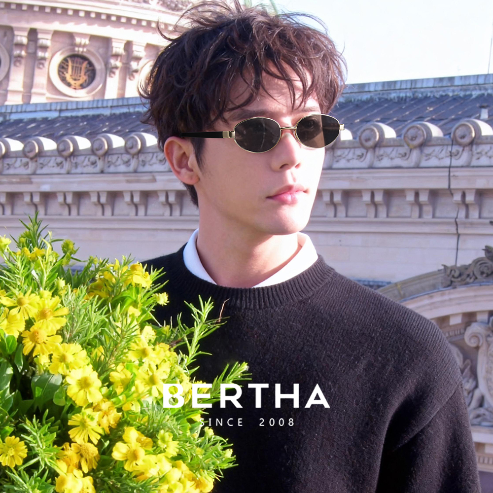 新款老钱风墨镜男复古猫眼高级感