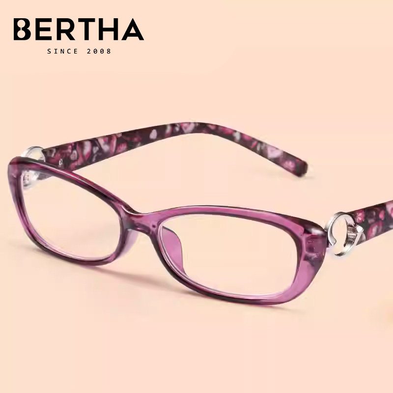 Bertha时尚新款全框板材老花镜 高清晰 女士潮流轻老花眼镜树脂潮