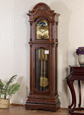 欧式落地钟客厅实木德国进口赫姆勒机芯机械钟表复古落地钟HG901