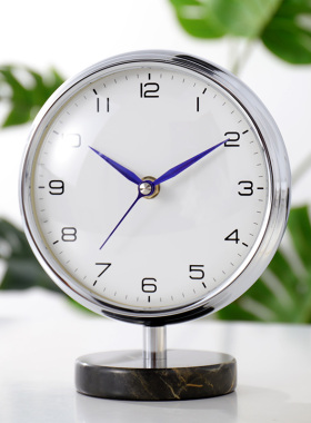 轻奢台钟客厅家用简约床头钟表金属电视柜时钟创意柜台座钟HD8092