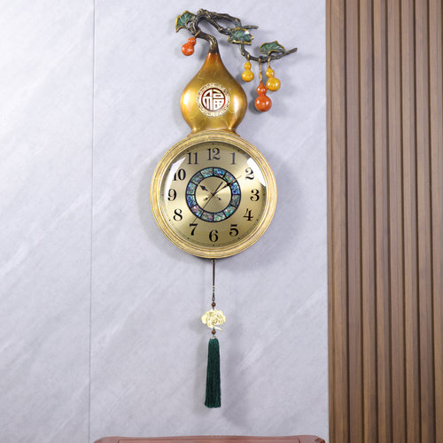 汉时金属黄铜中式葫芦丽声芯挂钟
