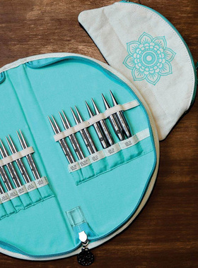 Knitpro Mindful不锈钢棒针可拆卸环形针袖子针编织毛衣工具全套