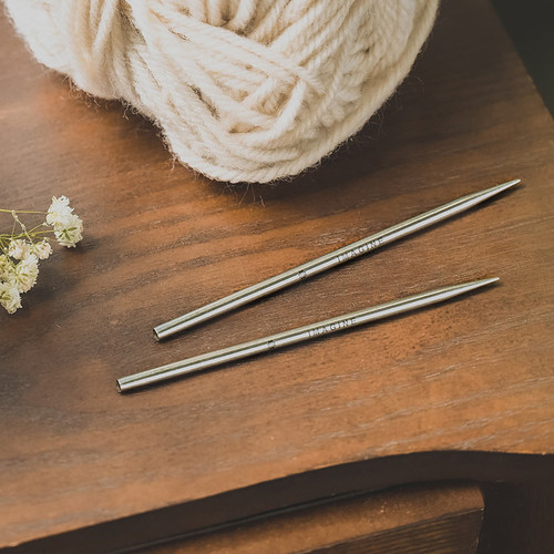 Knitpro冥想不锈钢可拆卸针头环形针袖子针毛线手工编织毛衣工具