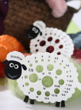 HiyaHiya小羊量针器毛衣针尺规毛线针标尺棒针测针卡尺测量工具