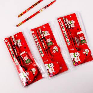 学习礼品幼儿园奖品 文具套装 圣诞节小学生文具套装 笔袋文具套装