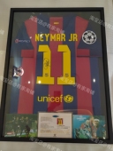 球衣裱框收藏 裱相框 内马尔印签名球衣装 生日礼物 含球衣