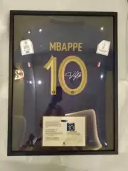 【Includes Jersey】Mbappe France Signed Jersey Framed in Photo Frame Jersey Framing Collection Birthday Gift