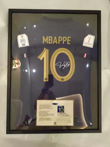 【Includes Jersey】Mbappe France Signed Jersey Framed in Photo Frame Jersey Framing Collection Birthday Gift