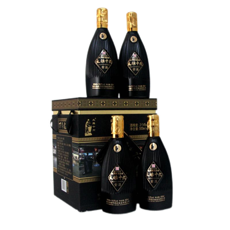 太雕十六黄酒 500ml*4瓶礼盒装半甜型陈年绍兴酒手工冬酿原浆基酒