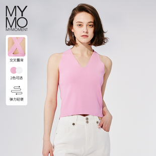 针织衫 MYMOV领无袖 商场同款 367M 新款 背心打底衫 女朗黛夏季