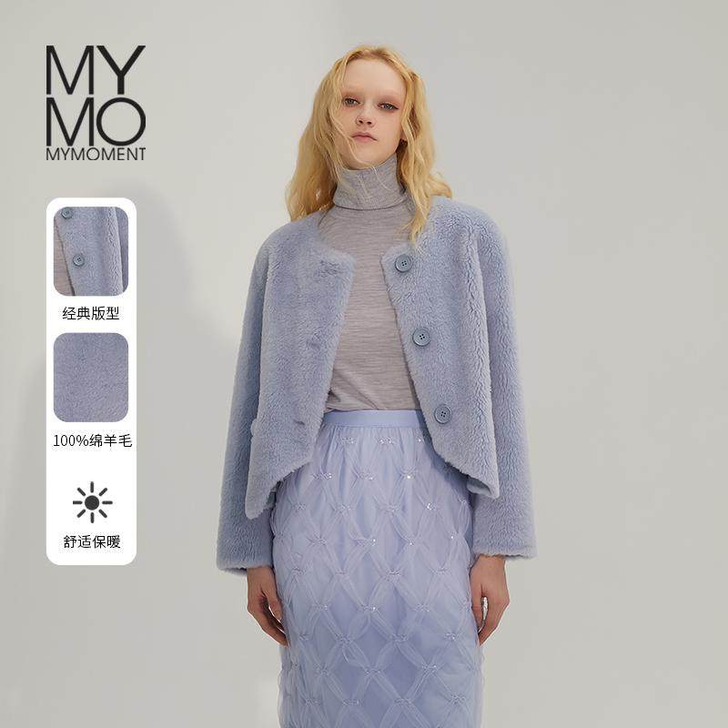 【商场同款】MYMO羊毛短款大衣朗黛25年冬新款名媛皮草外套女830M,女装/女士精品,皮草,淘宝优惠券,粉丝福利购,淘宝优惠卷