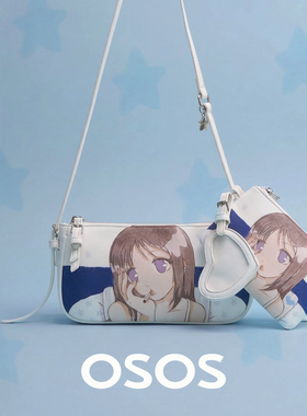 OSOSXOliwa联名艺术家原创少女印花单肩斜挎包ins风插画腋下包女