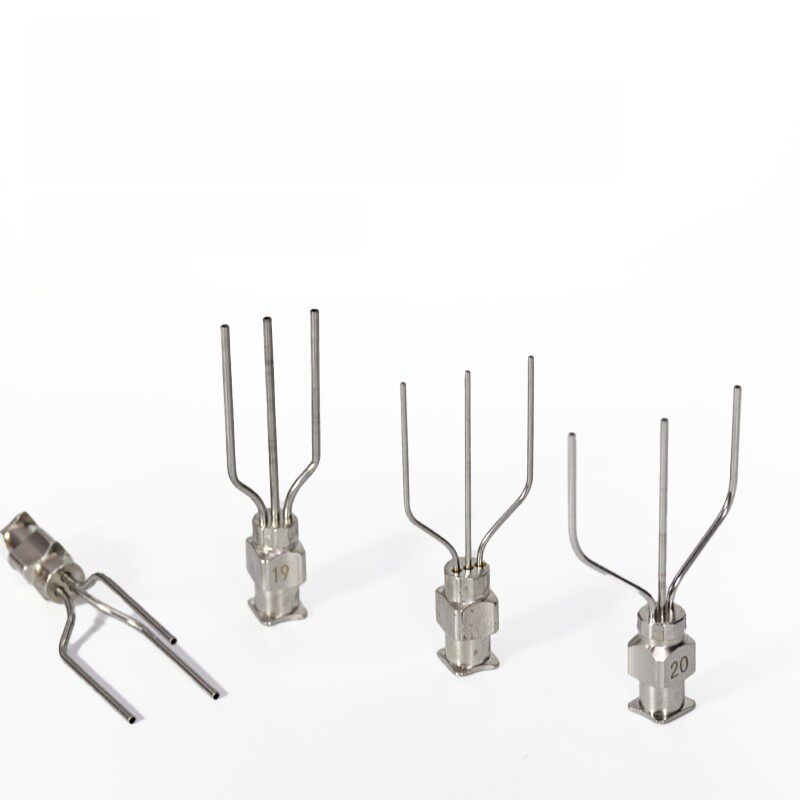 三管分叉针头并排间距10MM三管金属打胶头不锈钢针头多管定制胶嘴