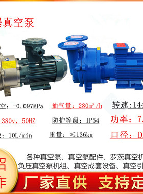 2BV5121水环式真空泵7.5千瓦380v50hz球墨铸铁不锈钢可选2BVF防爆