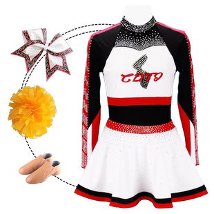 新款啦啦队服装女定制花球啦啦操表赛服比赛服儿童拉拉队演出服男