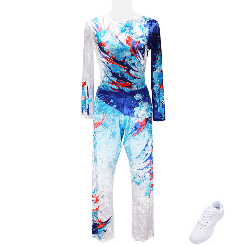 订制健美操服装有氧舞蹈比赛服大众健身操服装健身操服装男女款
