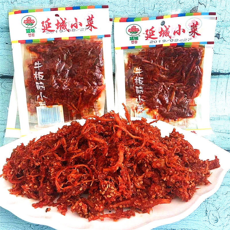 延边牛板筋特产延城牛板筋丝零食美食小菜油炸干牛筋丝啤酒菜食品