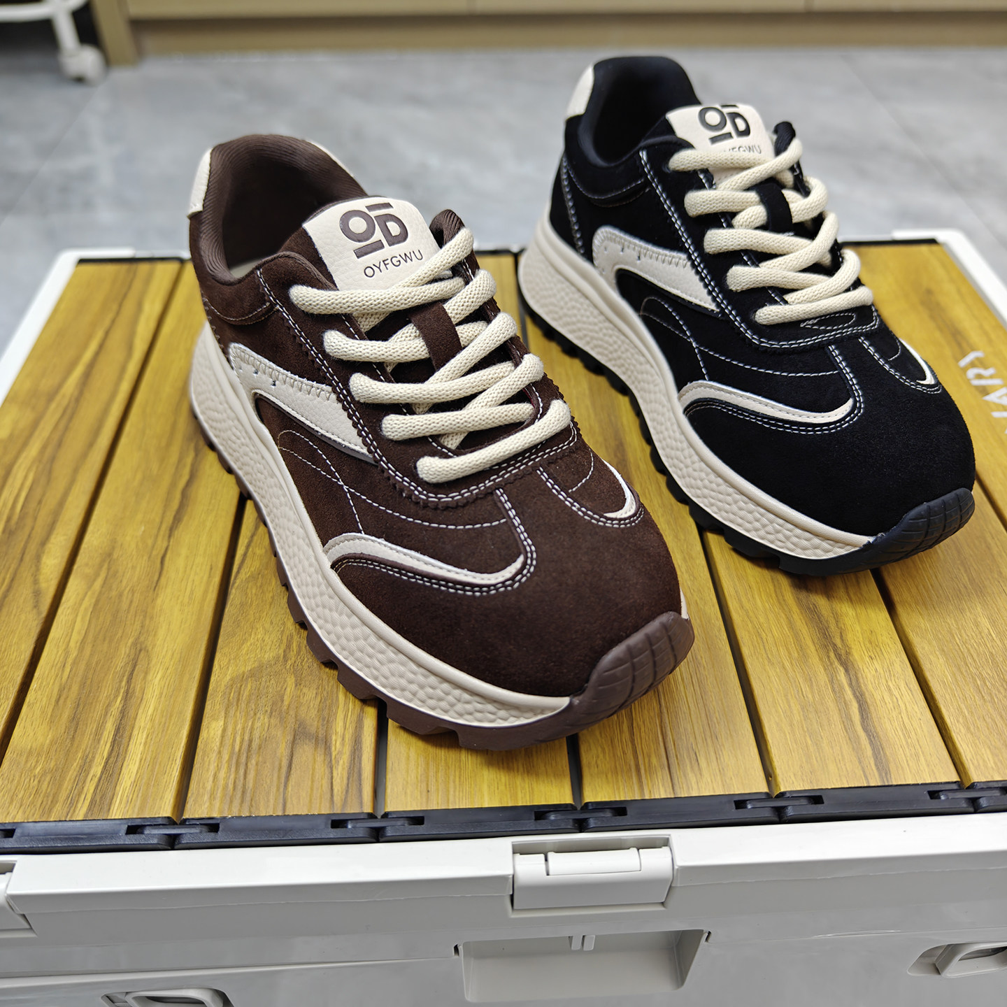 复古真皮老爹鞋女2025冬季轻便阿甘鞋厚底增高轻便牛绒运动休闲鞋,女鞋,时尚休闲鞋,淘宝优惠券,粉丝福利购,淘宝优惠卷